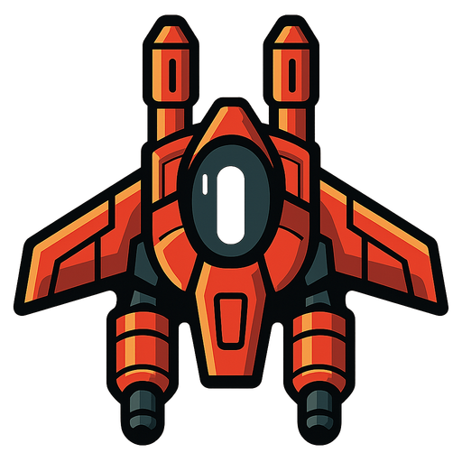 An enemy spaceship in a topdown shooter.
In-Game asset.  2d.  High contrast.  No shadows