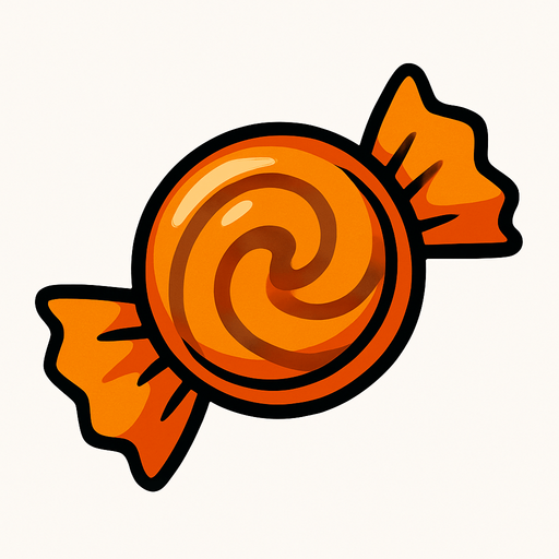 Turuncu şeker.
In-Game asset.  2d.  High contrast.  No shadows