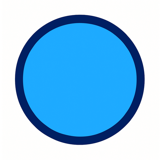 crea la imagen de un circulo azul simple y contorno azul fuerte.
In-Game asset.  2d.  High contrast.  No shadows