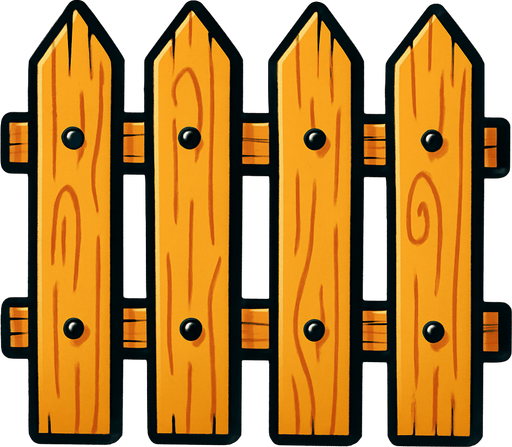 una valla de corral animada.
In-Game asset.  2d.  High contrast.  No shadows