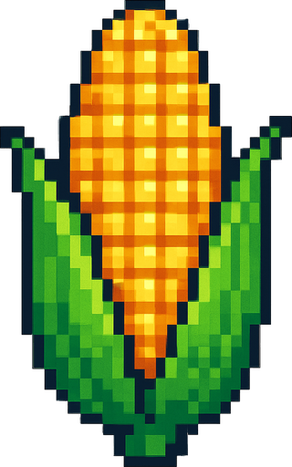 maiz de pixeles.
In-Game asset.  2d.  High contrast.  No shadows