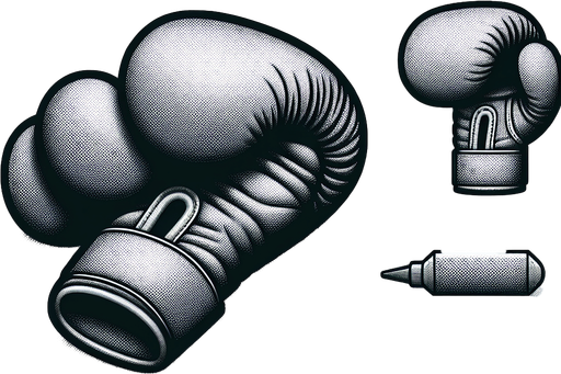 A boxing glove.
Single Game Texture.  In-Game asset.  2d.  Blank background.  High contrast.  No shadows