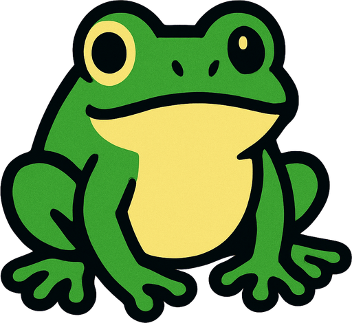 Frog.
In-Game asset.  2d.  High contrast.  No shadows