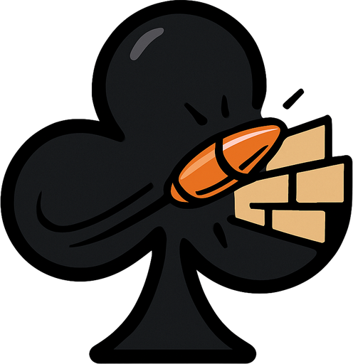 Just the club from this picture with an icon representing a bullet ricocheting from a wall in the center of it.