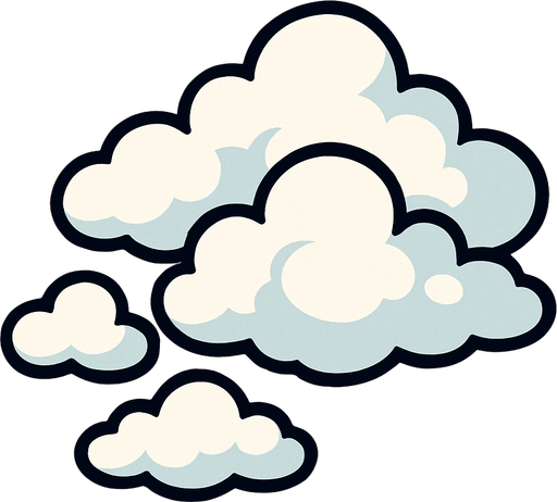 cloudy.
In-Game asset.  2d.  High contrast.  No shadows