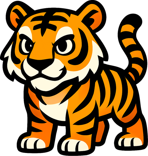Create a tigre.
In-Game asset.  High contrast.  No shadows