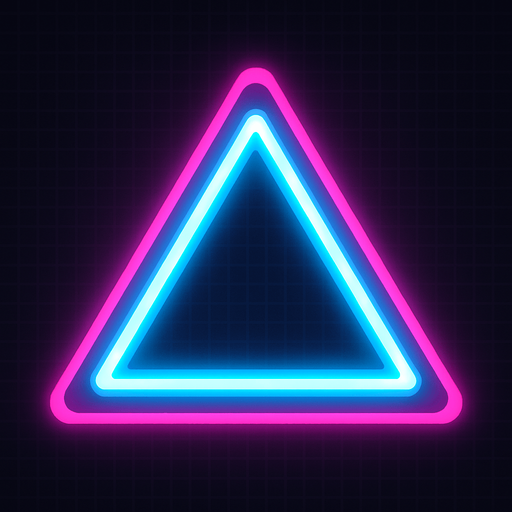 Neon triangle.
In-Game asset.  2d.  High contrast.  No shadows