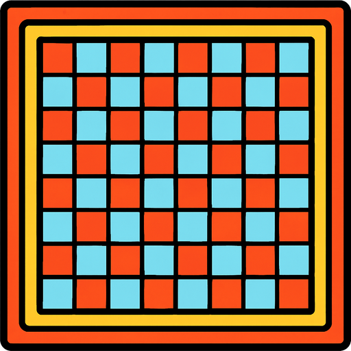 Kareli bir oyun alanı.
In-Game asset.  2d.  High contrast.  No shadows