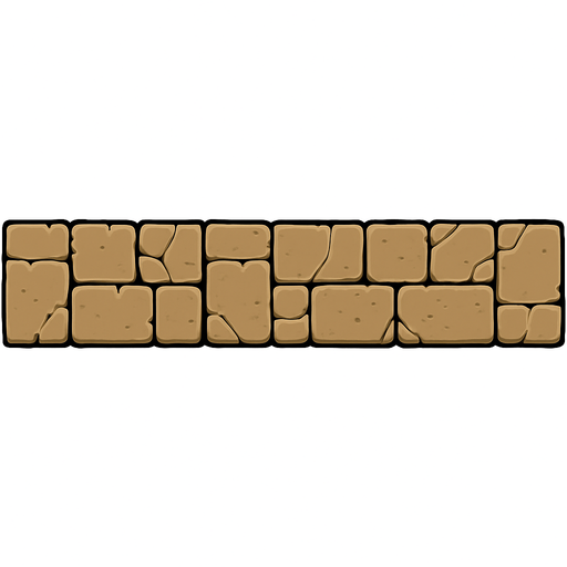 Has un suelo con las dimensiones de 2028×20.
In-Game asset.  2d.  High contrast.  No shadows