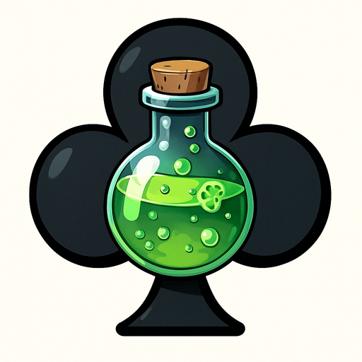 Just the club from this picture with a bubbling green vial of poison in the center of it. Anime style.