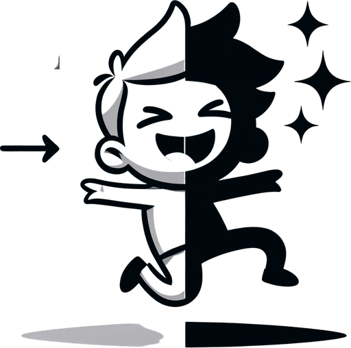 Happy person.
Single Game Texture.  In-Game asset.  2d.  Blank background.  High contrast.  No shadows