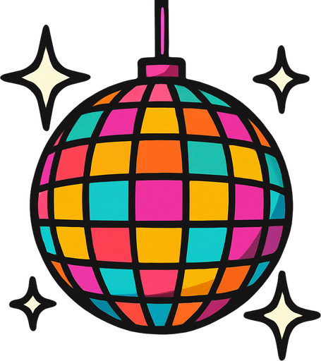disco ball.
In-Game asset.  2d.  High contrast.  No shadows
