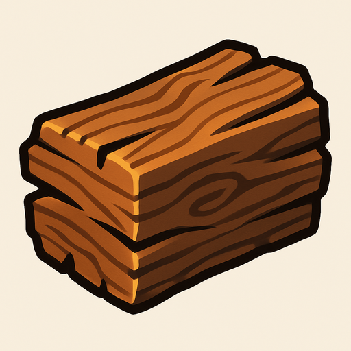 Wood.
In-Game asset.  2d.  High contrast.  No shadows
