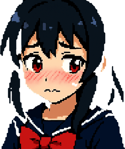 Make her blush and put on a shy expression