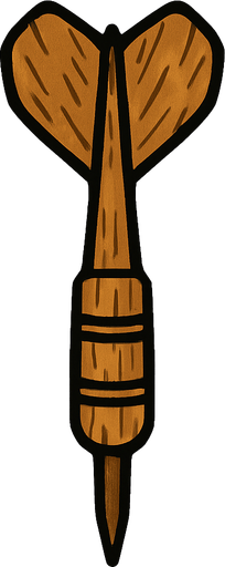 Wooden dart
In-Game asset.  2d.  High contrast.  No shadows. Topdown