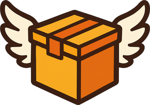 Caja con alas.
In-Game asset.  2d.  High contrast.  No shadows