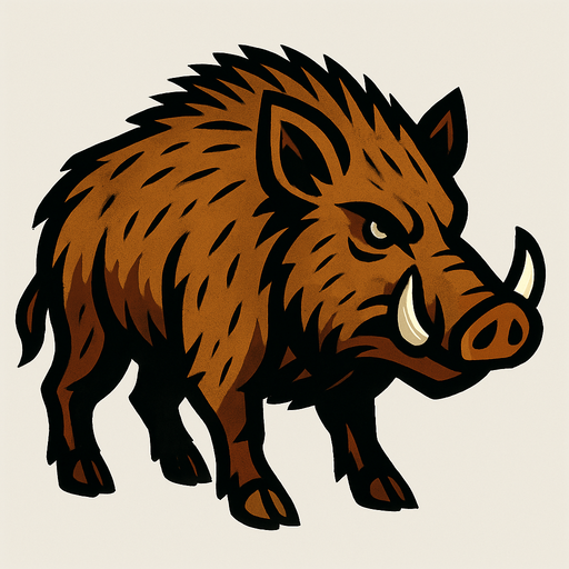 Wild Boar.
In-Game asset.  2d.  High contrast.  No shadows