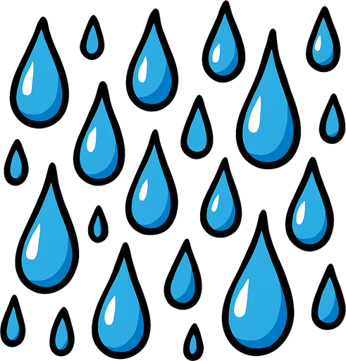 raindrops.
In-Game asset.  2d.  High contrast.  No shadows