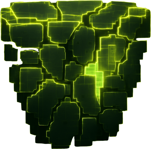 Glowing yellow-green cyberpunk neon hologram 3d
