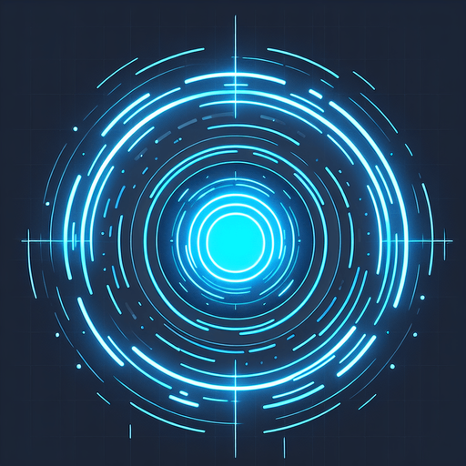 Neon blue Lasers beam circles.
Single Game Texture. In-Game asset. 2d. Blank background. High contrast. No shadows.