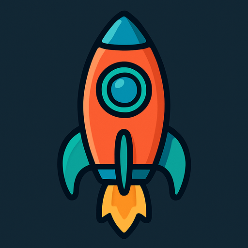 Vertical rocket.
In-Game asset.  2d.  High contrast.  No shadows