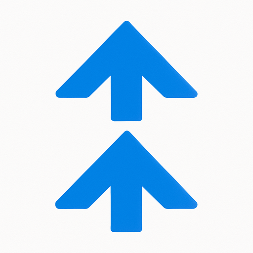 dobble arrow pionting up.
In-Game asset.  2d.  High contrast.  No shadows