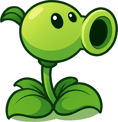 Un lanza guisantes del videojuego plantas vs zombies.
In-Game asset.  No shadows