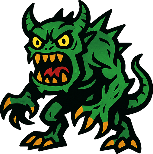Canavar.
In-Game asset.  2d.  High contrast.  No shadows