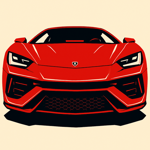 cool luxury sports car bumper view looking up.
In-Game asset.  2d.  High contrast.  No shadows