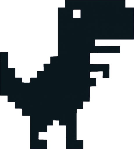 T rex 8bit.
In-Game asset.  2d.  High contrast.  No shadows