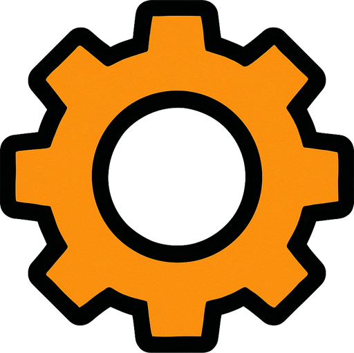 A settings button I can without any background it’s a gear.
In-Game asset.  2d.  High contrast.  No shadows