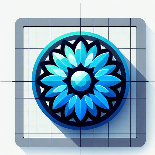 A round cyan and blue flower. Top down view.
Single Game Texture. In-Game asset. 2d. Blank background. High contrast. No shadows.