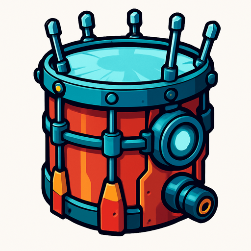 Tambor evolucionado.
In-Game asset.  2d.  High contrast.  No shadows