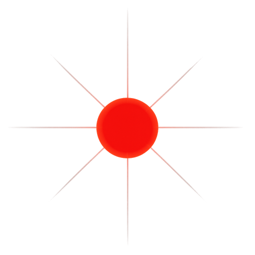 Make a small circle that looks like a laser (red colour).
In-Game asset.  2d.  High contrast.  No shadows