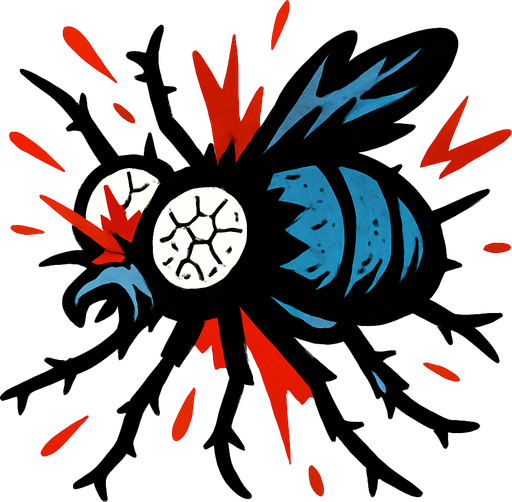 crushed fly
In-Game asset.  2d.  High contrast.  No shadows
