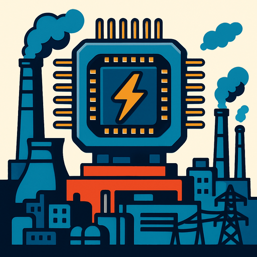 chip de energia gigante es el nucleo de una central electrica.
In-Game asset.  2d.  High contrast.  No shadows