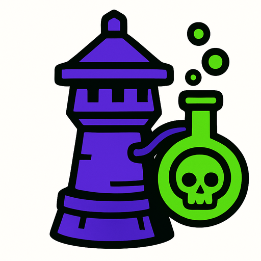 poisonTowerAsset.
In-Game asset.  2d.  High contrast.  No shadows