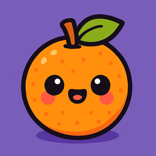 Naranja cute.
In-Game asset.  2d.  High contrast.  No shadows