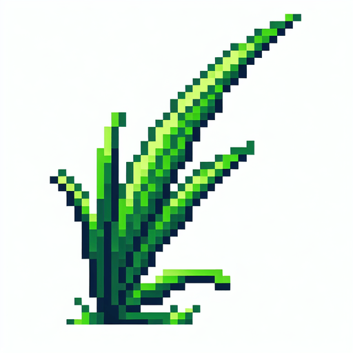 pixelart of a single blade of grass.
2d sprite, white background