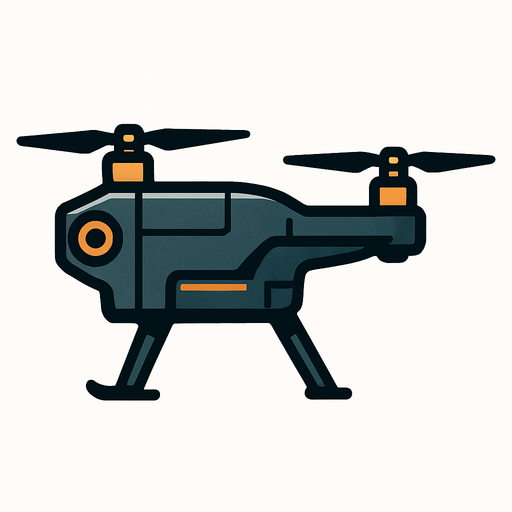 drone side view.
In-Game asset.  2d.  High contrast.  No shadows