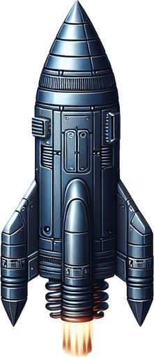 Mini rocket projectile from a video game. No background.