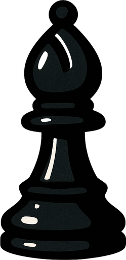 Black bishop Chess.
In-Game asset.  2d.  High contrast.  No shadows