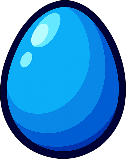 BLUE EGG.
In-Game asset.  2d.  High contrast.  No shadows