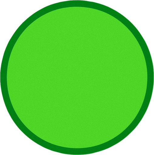 a circle green.
In-Game asset.  2d.  High contrast.  No shadows