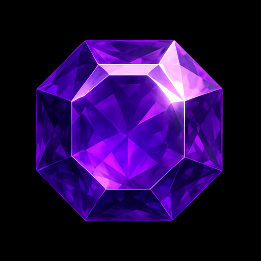 purple gem realistic.
In-Game asset.  2d.  High contrast.  No shadows