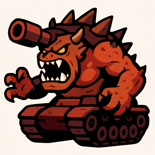 Tank enemy big creature.
In-Game asset.  2d.  High contrast.  No shadows