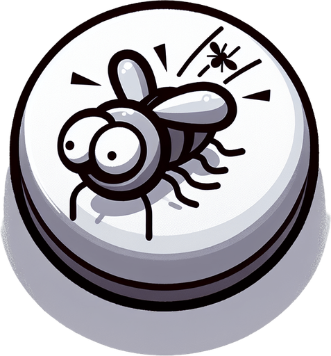 кнопка (прогнать мух).
Single Game Texture. In-Game asset. 2d. Blank background. High contrast. No shadows.