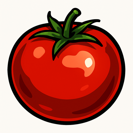 Tomato,.
In-Game asset.  2d.  High contrast.  No shadows. Realistic