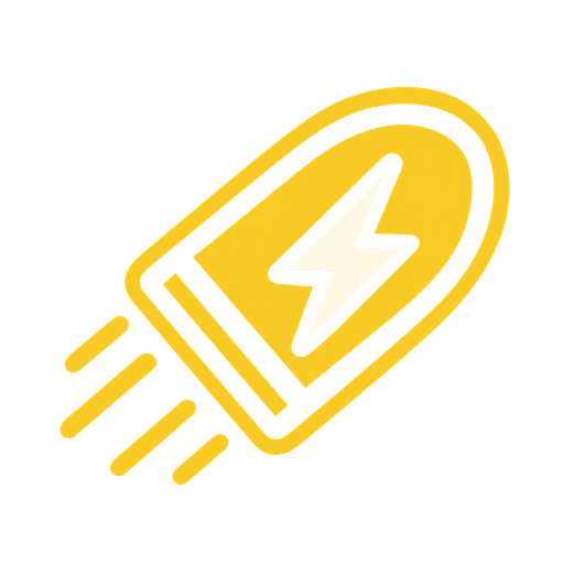 A powerup in a top-down shooter (icon of powerup no text).
In-Game asset.  2d.  High contrast.  No shadows