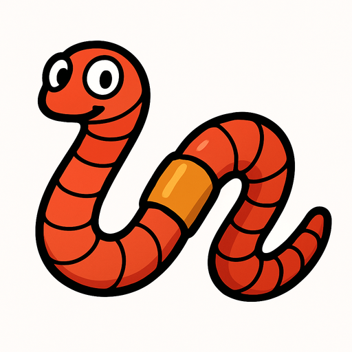 worm no background.
In-Game asset.  2d.  High contrast.  No shadows